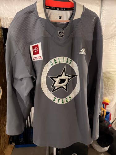 Adidas Dallas Stars Grey Practice Jersey 58