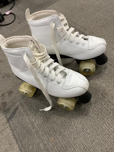 Used QUAD SKATES SIZE 38 EU Senior Roller Quad Skates White Senior 7.5 11614-S000230744