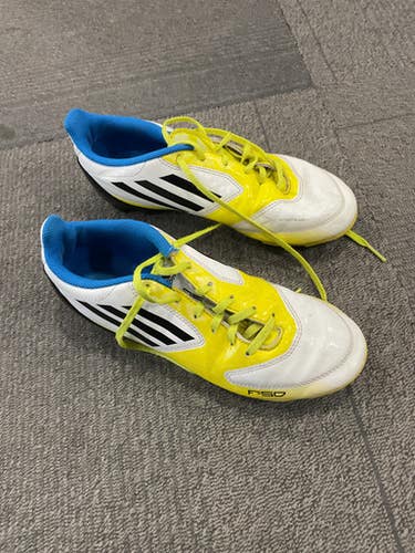 Used Adidas F-50 Soccer Cleats Yellow And White Junior 05 11614-S000230738