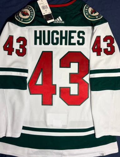 Quinn Hughes Minnesota Wild Adidas Prime Green Away Jersey Size: 54