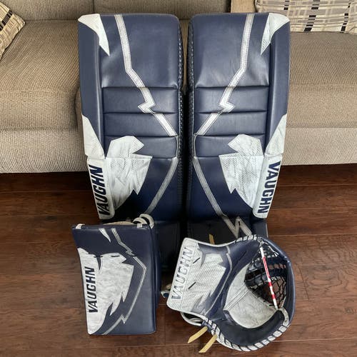 Vaughn V9 Pro Carbon Goalie Pads, Glove, & Blocker Full Set - 33+1