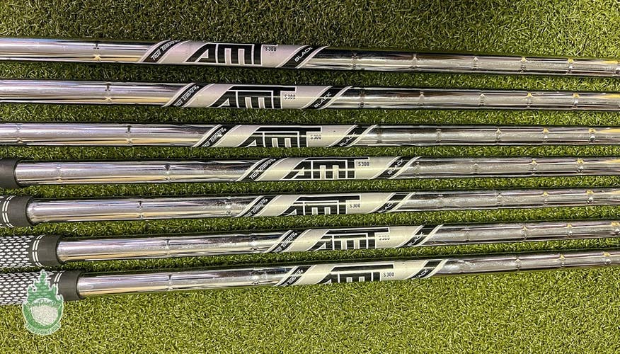 Used True Temper AMT Black S300 5-PW/GW Stiff Flex Steel Iron Set Shafts