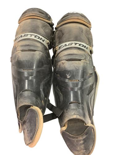 Used Easton BLACK AND GRAY Catchers Leg Guards Black Adult 11347-S000263751