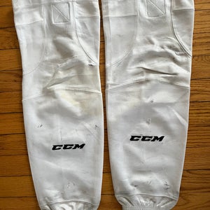 White Junior CCM Socks (Used)