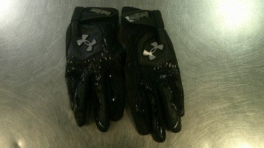 Used Under Armour BB/SB Batting Gloves Black Youth 11868-S000067325