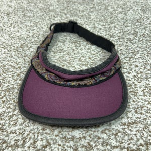 KAVU Hat Visor Strap Back Mens Medium Purple Cotton Geometric USA Outdoor Gorp