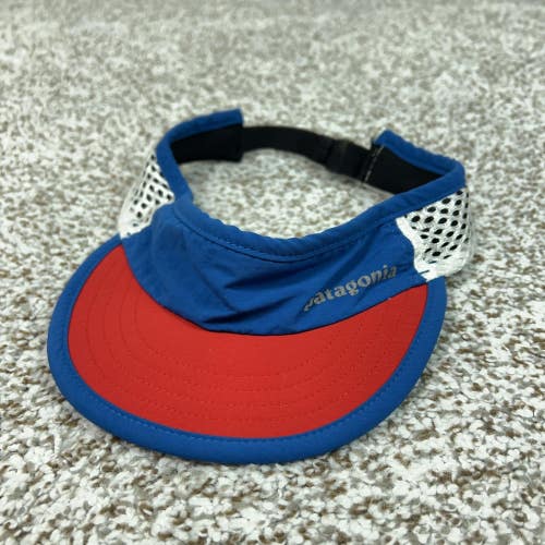 Patagonia Hat Visor Strap Back Mens One Size Blue Red Mesh Running Outdoor Gorp