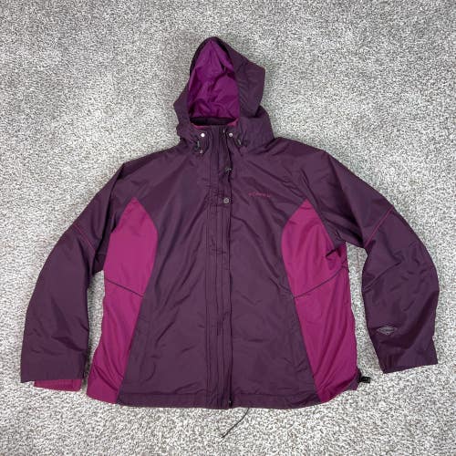 Columbia Jacket Womens Plus 2X Purple Omni Tech Interchange 3 In 1 Hooded Ski