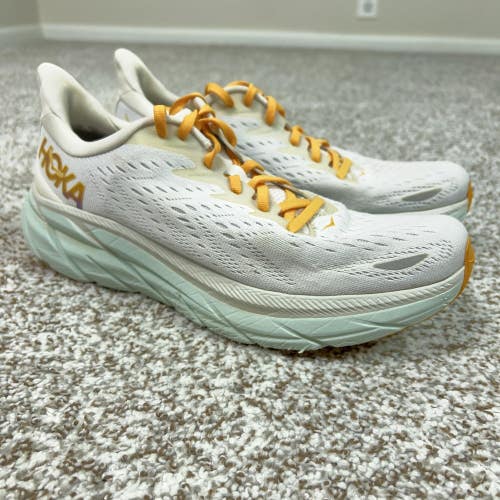 Hoka Clifton 8 Shoes Womens Size 10 White Running Cushioned Sneakers Gym Comfort