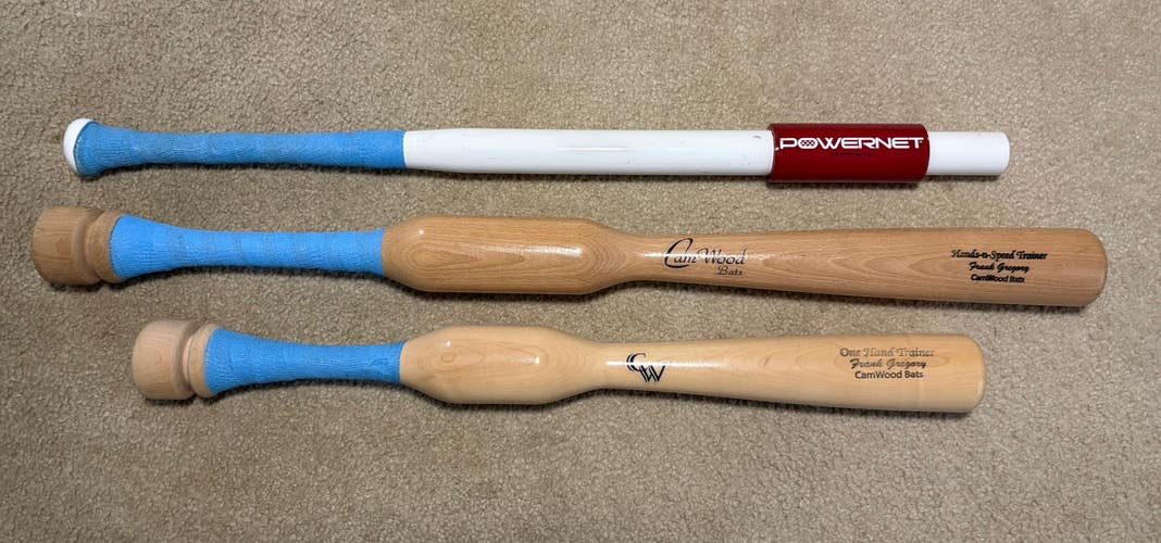 3 Bats: CamWood 32' Hands & Speed and One Hand / Powernet Sweet Spot Training Bats