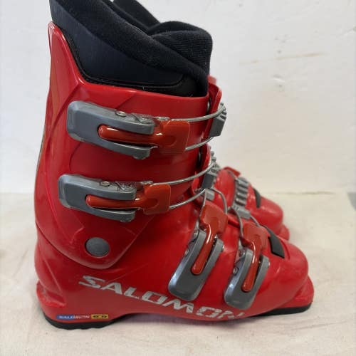 Mondo Size 19 Kids U.S. Size 12.5 Salomon Downhill Ski Boots. Red