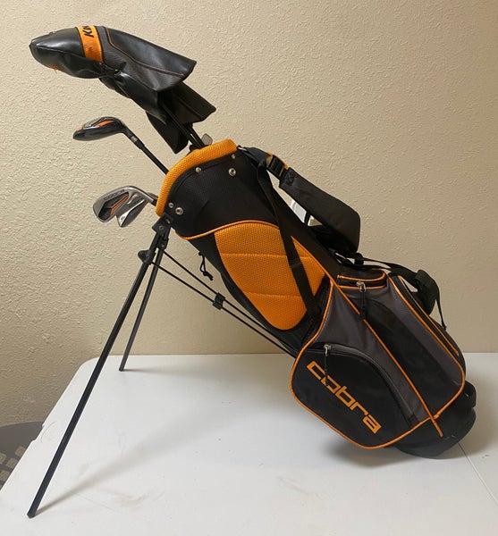 Cobra King Jr Club Set Youth RH Driver, Fairway Wood, Hybrid, 9, SW, putter &Bag