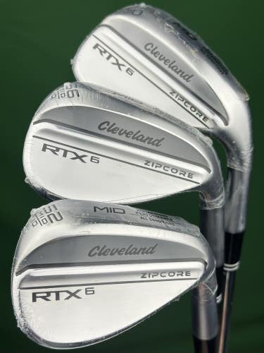 Cleveland RTX 6 Tour Satin Wedge Set 52-10*, 56-10*, 60-10* GW SW LW Steel NEW!