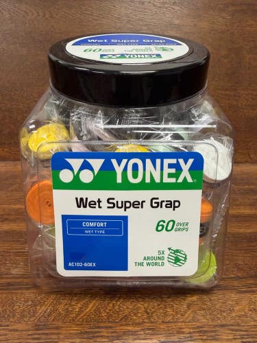 Yonex, Wet Super Grap Tub of 60 assorted colors Yonex Tennis Grips multi color