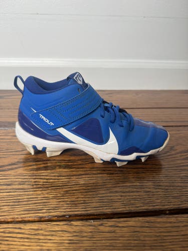 Nike Boys Size 4Y Fastflex Trout Baseball Cleats Royal Bule White CQ7642-400