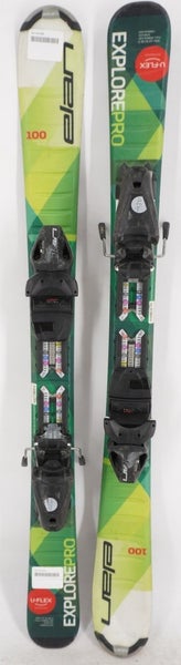 Elan Explore Pro U - Flex Kids Skis with Bindings - 100 cm Used