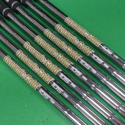 True Temper Dynamic Gold 105 S300 .355 Stiff Pulled Steel Iron Shafts SET OF 7