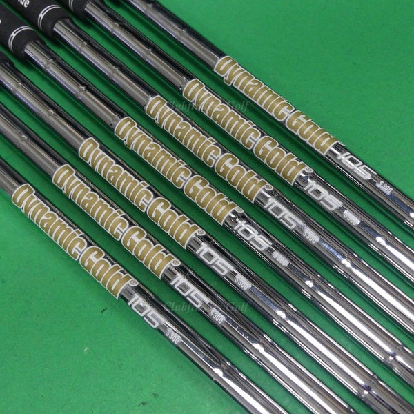 True Temper Dynamic Gold 105 S300 .355 Stiff Pulled Steel Iron Shafts SET OF 7