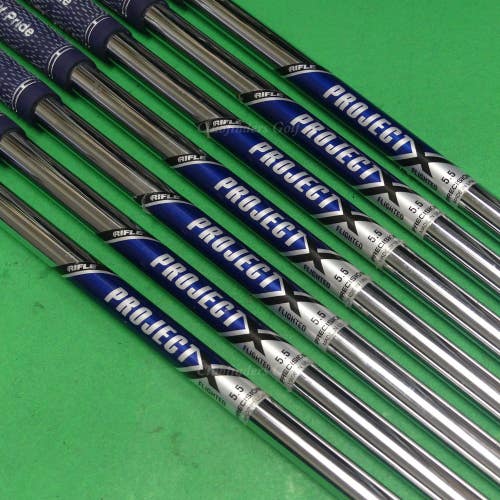 Project X Flighted Rifle 5.5 .355 Regular Flex Pulled Steel Iron Shafts SET OF 7
