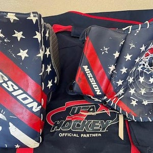 Team USA Mission Goalie Glove Blocker Slyde 2.0 Goal Catcher Pro Stock