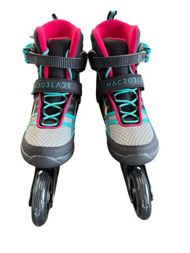 Used Rollerblade MACROBLADE 84 Senior Rec Fitness Skates Black Senior 8.5 10299-S000306809