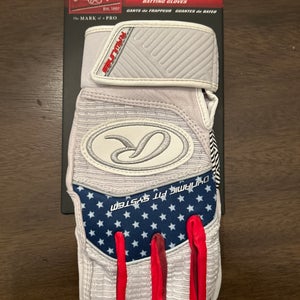 Medium “Stars and Stripes” Rawlings Adult Workhorse Batting Gloves (New)