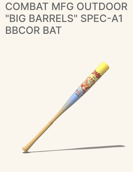 2026 Combat MFG Spec A1 Alloy BBCOR Certified Bat (-3) 30 oz 33" (New)