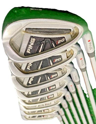 Ping i20 Iron Set 6-PW,GW,SW,LW Red Dot 1 Flat RH Minus 1" Regular Steel 6i 36.5