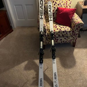 HEAD WC Rebels e-GS 186 cm Skis With Bindings Max Din 13 (Used)