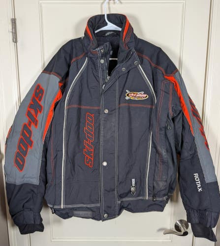 Vtg Ski-Doo Snowmobile Racing Jacket Bombardier Rotax Winter Men's Size: 2XL