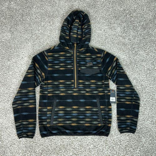 Roark Hoodie Mens Small Blue Barra Scrambler 1/2 Zip Fleece Pullover Pattern