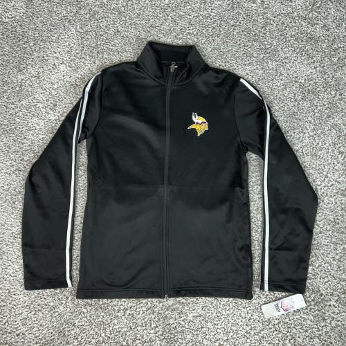 Minnesota Vikings Jacket Mens Small Black NFL Football Team Apparel Full Zip