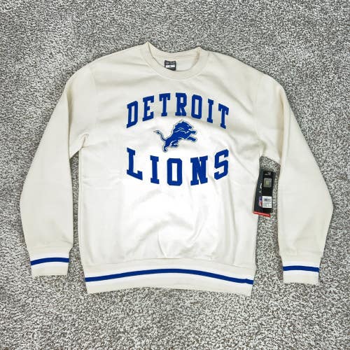 Detroit Lions Sweatshirt Mens Medium White NFL Football Ultra Game Crewneck Top