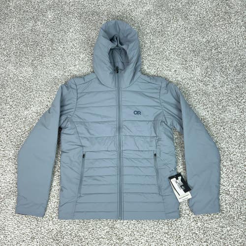 Outdoor Research Jacket Mens Medium Gray Hooded Shadow Insulated VerticalX Coat