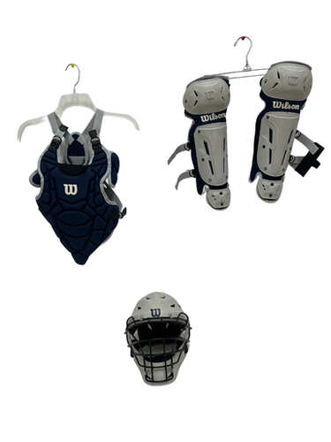 Used Wilson 5-7 Catchers Helmet w/Mask Grey One Size 11692-S000146449