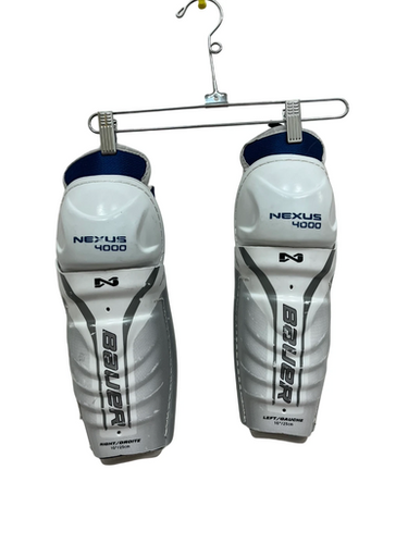 Used Bauer NEXUS 4000 Junior Shin Guards White 10" 11692-S000146456