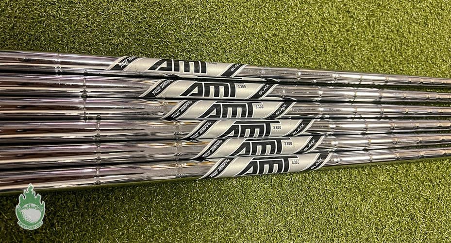 Used True Temper AMT Black S300 5-PW Stiff Flex Steel Iron Set Shafts