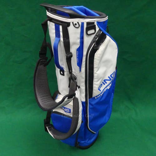 Ping Hoofer Lite Royal/White/Black 4-Way Gold Stand Bag w/ Raincover