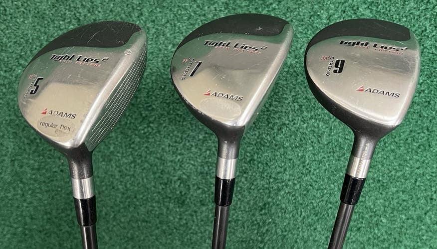 Adams Golf Tight Lies 2 Fairway Wood Set 5-7-9 Woods MRH Regular Flex Graphite