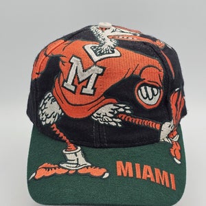 Vintage RARE University of Miami Hurricanes Big Logo The Game NCAA Hat Snapback