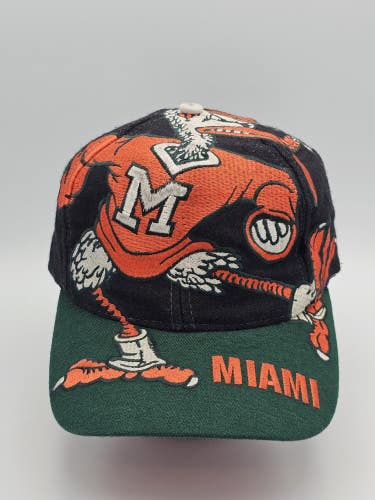 Vintage RARE University of Miami Hurricanes Big Logo The Game NCAA Hat Snapback