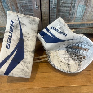 Pro Stock Bauer Digiprint Pro Goalie Glove & Blocker Set Woll Leafs