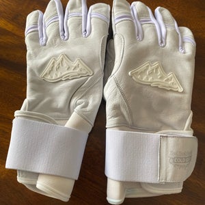 Cold Weather Batting Gloves Cabretta Leather Long Cuff White XL Red Rock Baseball