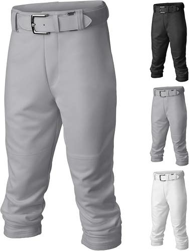 Easton | PRO+ Pull Up Baseball Pant | Youth | Full Length | Elastic Bottom Gray
