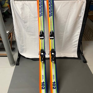 K2 Shreditor 102 184 cm Powder Skis With Bindings Max Din 12 (Used)