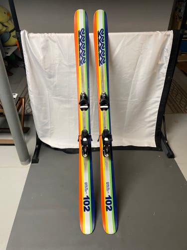 K2 Shreditor 102 184 cm Powder Skis With Bindings Max Din 12 (Used)