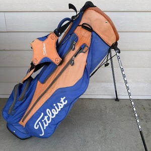 Titleist Stand Carry Golf Bag 4 Way Dividers Blue Orange Dual Straps