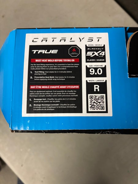 Black 2024 True Catalyst 5x4 Hockey Skates Regular Width 9 (Used)