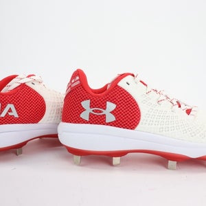 Under Armour Glyde 2 Metal Softball Cleats White Red 3026601-104 Women's 9 NEW