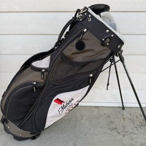 READ Datrek Michelob Ultra Amber Golf Stand Bag 9 Way Dividers Black White Gray